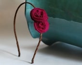 maddie . raspberry (fabric flower headband)