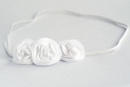 tess . triple vanilla (fabric flower headband)