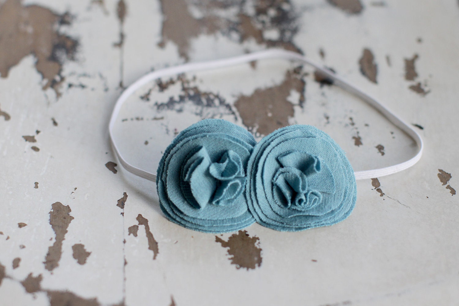 sadie . turquoise (fabric flower headband)
