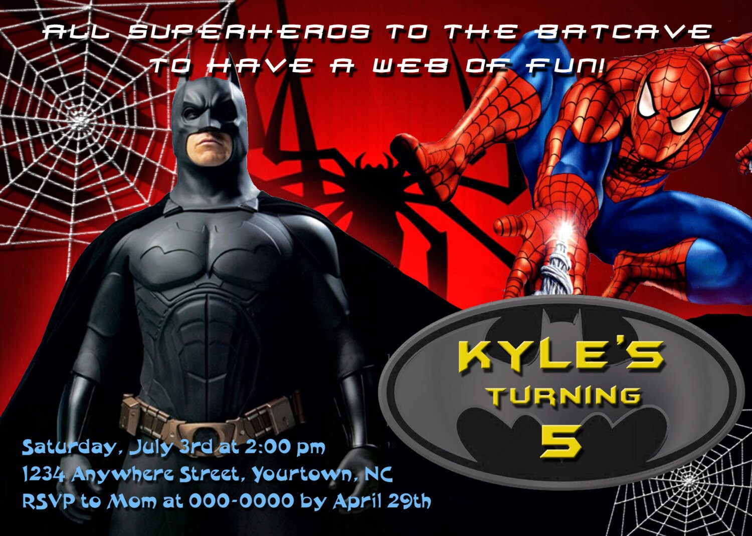 Batman Invitations Wording