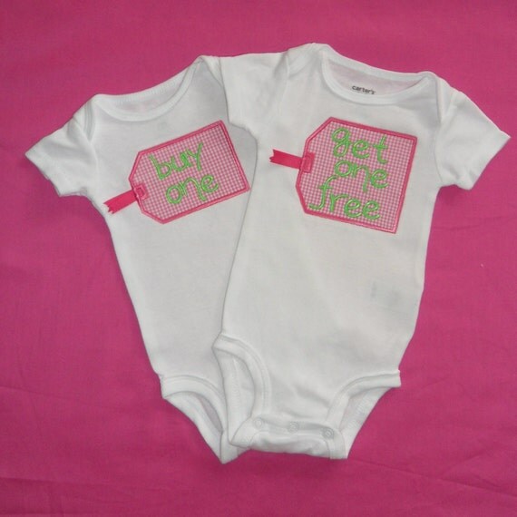Twin Baby Girls Onesie, Buy One Get One