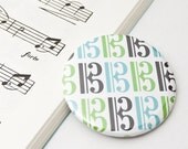 Alto Clef 2.25 inch pocket mirror for musicians and music lovers