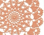 Christmas gift Crochet doily, lace doilie, table decoration, crocheted place mat, center piece,doily tablecloth, table runner, napkin, peach