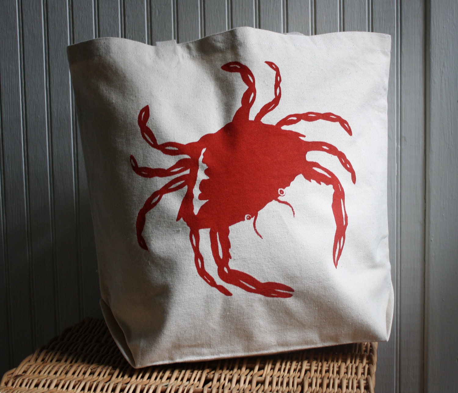Crab Tote Bag Hand Screened