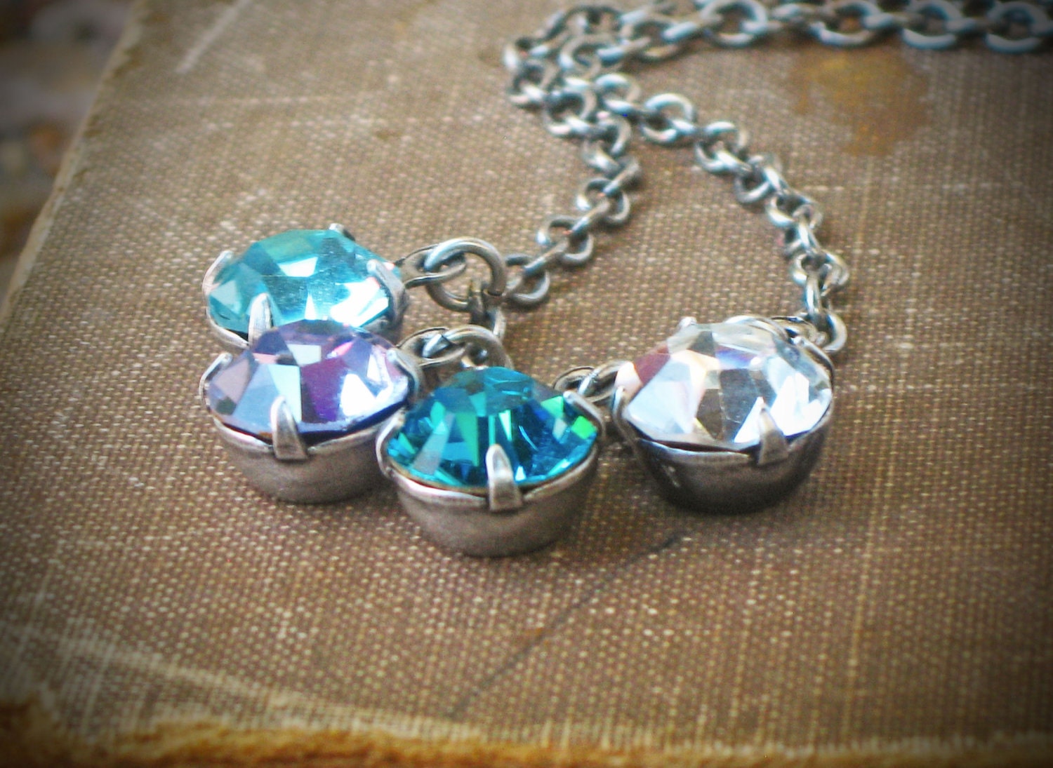 Family Tree Birthstone Necklace, Mother, Choice of Jewel, Four Charms, Bridesmaid