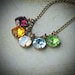Mother's Necklace, Charm Style, Vintage Rhinestone, Five Stone, by rewelliott on Etsy