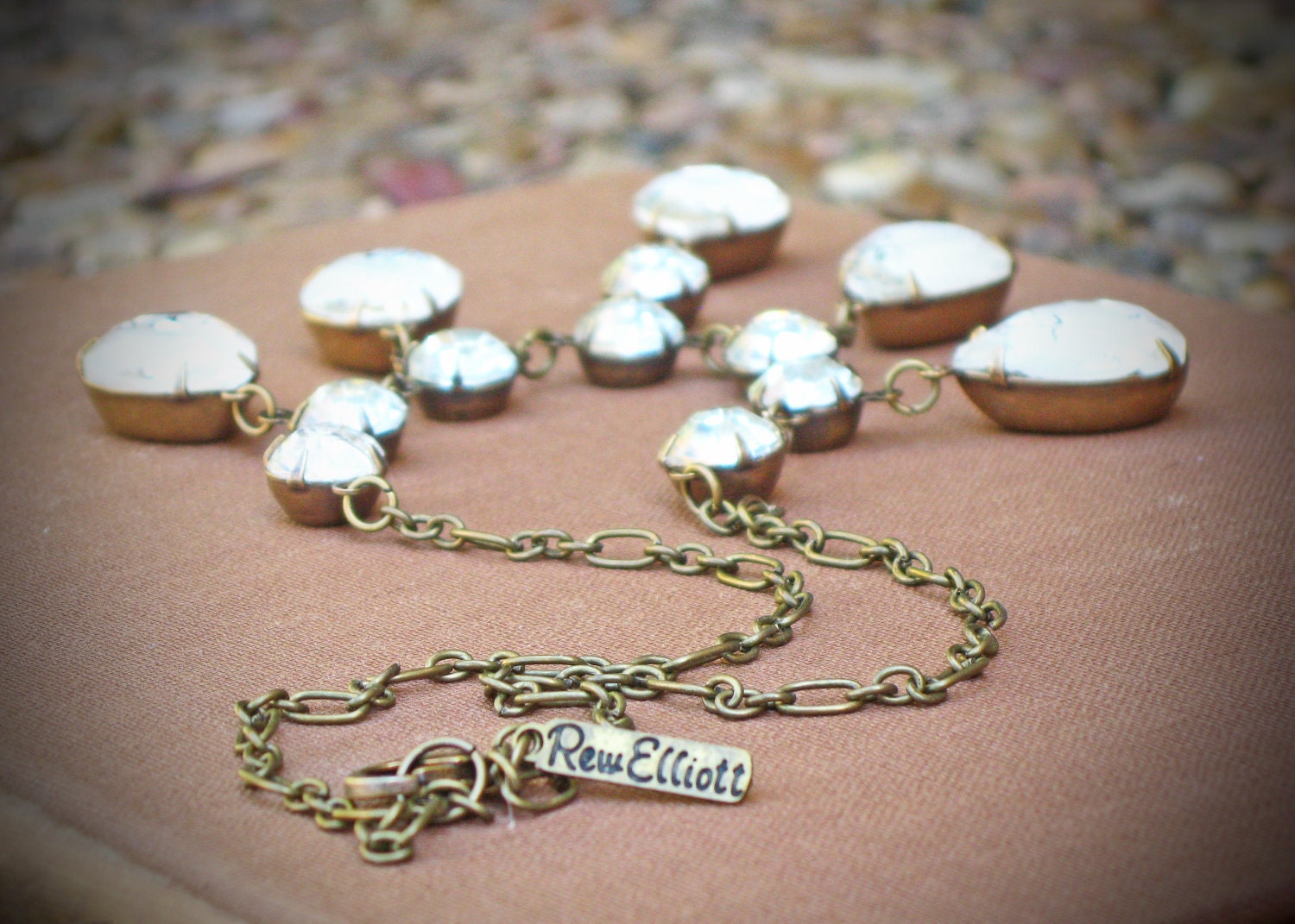 Vintage Rhinestone Necklace, Bridal Wedding Jewelry, Crystal Edwardian