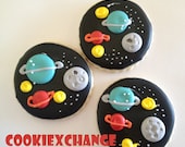 Space Decorated Cookies Favors Themed Party The Final Frontier NASA