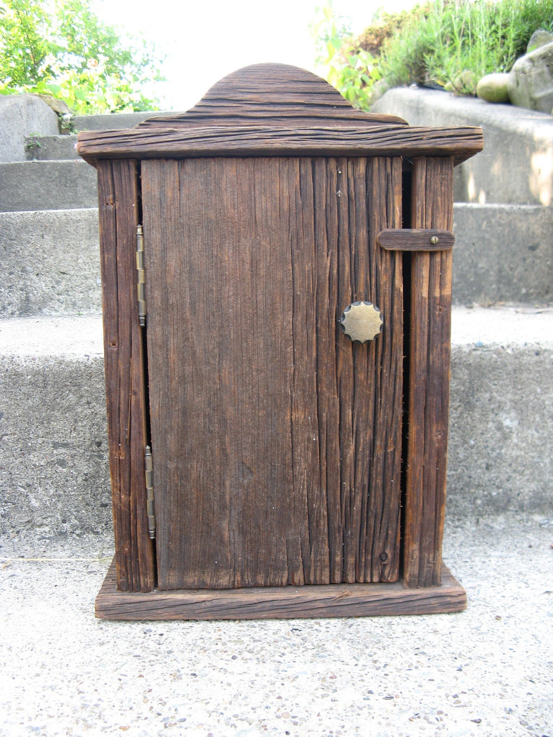 primitive barnwood cupboard handmade 16 1/4 inch tall for wall or shelf upcycled
