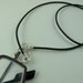 LoopM Glasses Holder/Keeper Necklace, Sterling Silver Loop, Clasp, Crimps on Greek Leather Cord, Black 22 in.