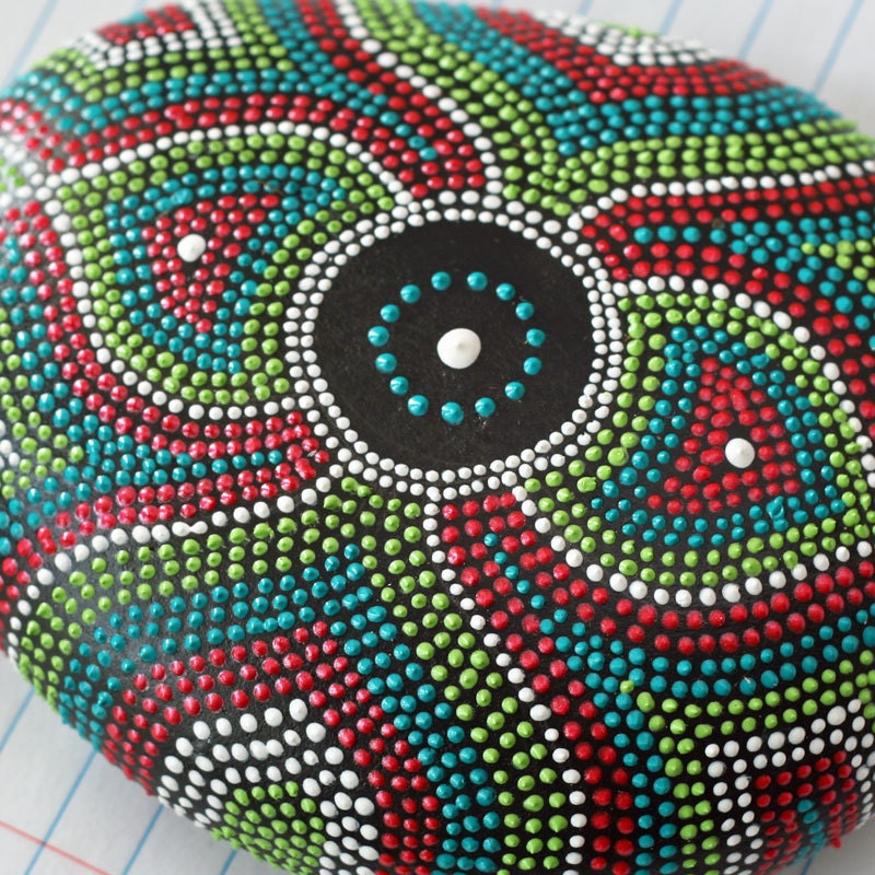Victorian Brooch Design Dot Painted Rock