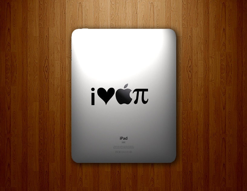 I Heart Apple Pi - I Love Apple Pi - Vinyl Decal Sticker - Vinyl iPad Decal