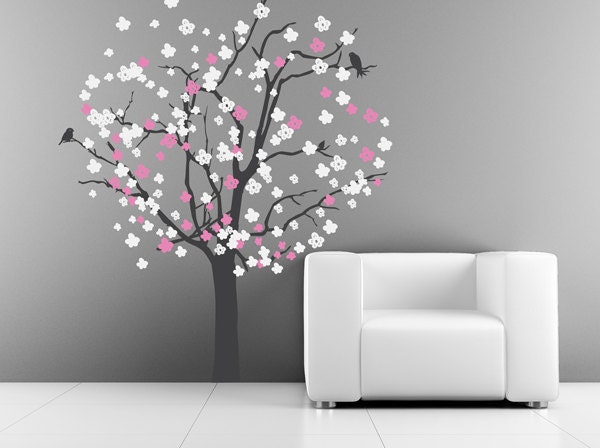 Cherry Blossom Tree Wall Decal - Cherry Tree Decal - Children Nursery Decal - Nursery Wall Decal