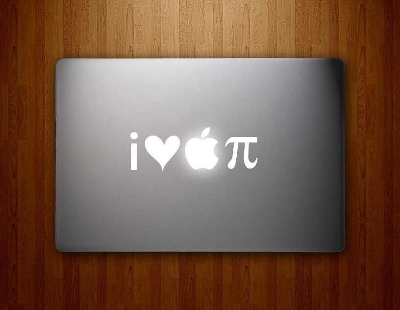 I Heart Apple Pi - Apple Pie - I Love Apple Pi - Vinyl MacBook Decal