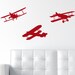 Biplane Wall Decal - Biplanes / Vintage Airplanes Wall Decal Pack - Prop Planes Vinyl Decals