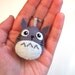 Grey Totoro plush charm with keychain