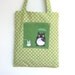 Totoro bag with umbrella pocket with super awesome green retro fabric