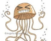 Original Art ACEO - Caffeine - Jellyfish Series