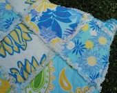 Lilly Pulitzer Baby Quilt - Blue and Yellow
