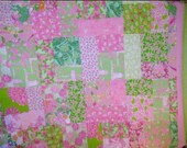 Full / Queen Pink and Green Quilt