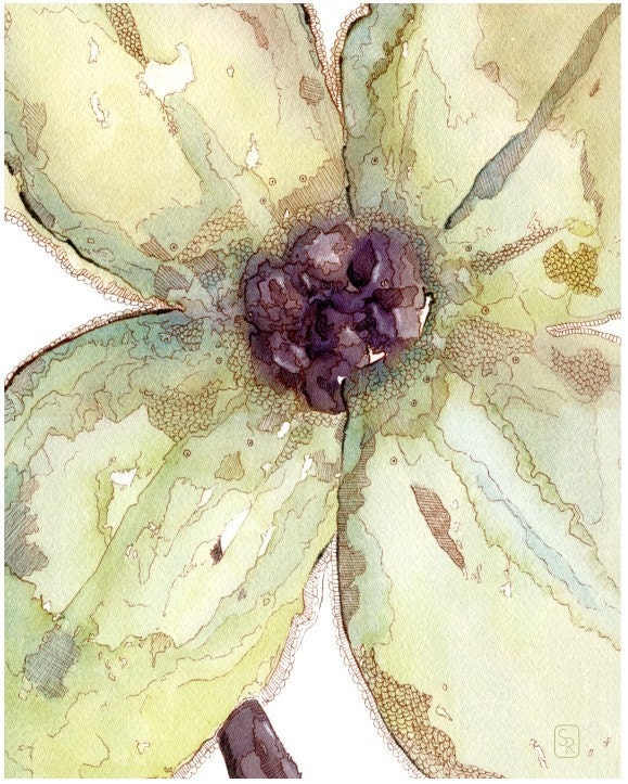 Watercolor There was a Flower