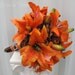 Tiger lily Wedding Bouquet silk bridal bouquet orange red Autumn fall wedding flowers