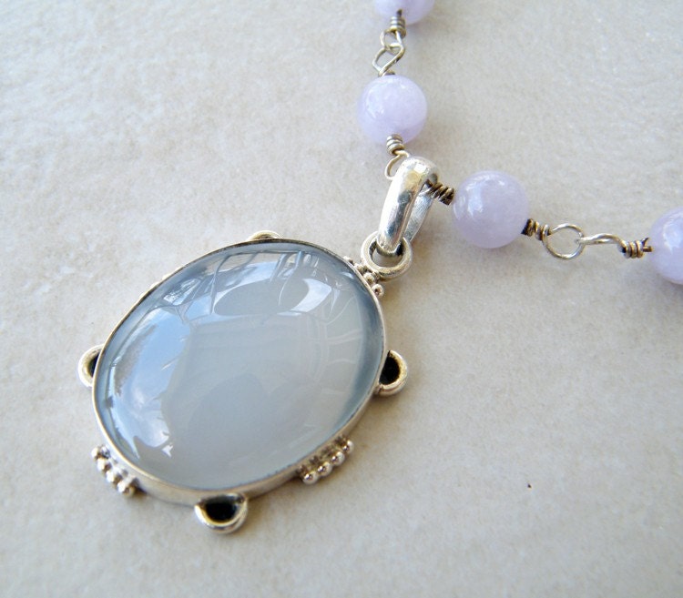 Light Purple Chalcedony and Amethyst Necklace