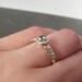 Rose Cut White Topaz Leaf Stack Ring, Diamond Clear 14k Gold and Silver