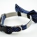 Navy Blue Polka Dot Bow Tie Dog Collar