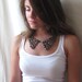 Metal Oxford Collar Bib Necklace with Bronze Aluminum Roses - The Luxe Collar in Bronze