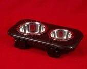 Elevated Cat Feeder Solid Oak 3 Inch High One Quart and One Pint  FREE STAINING