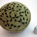 SALE - Pincushion Green Ivy vine curls on light moss green recycled felt handsewn embroidered