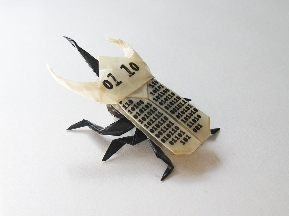BINARY origami atlas beetle pin