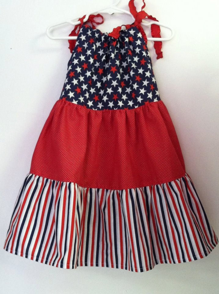 Stars and Stripes Tiered Dress- 6M to 4T