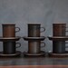 Vintage Arabia Finland Ruska Small Tall Cups and Saucers Designed by Ulla Procopé Set of 6