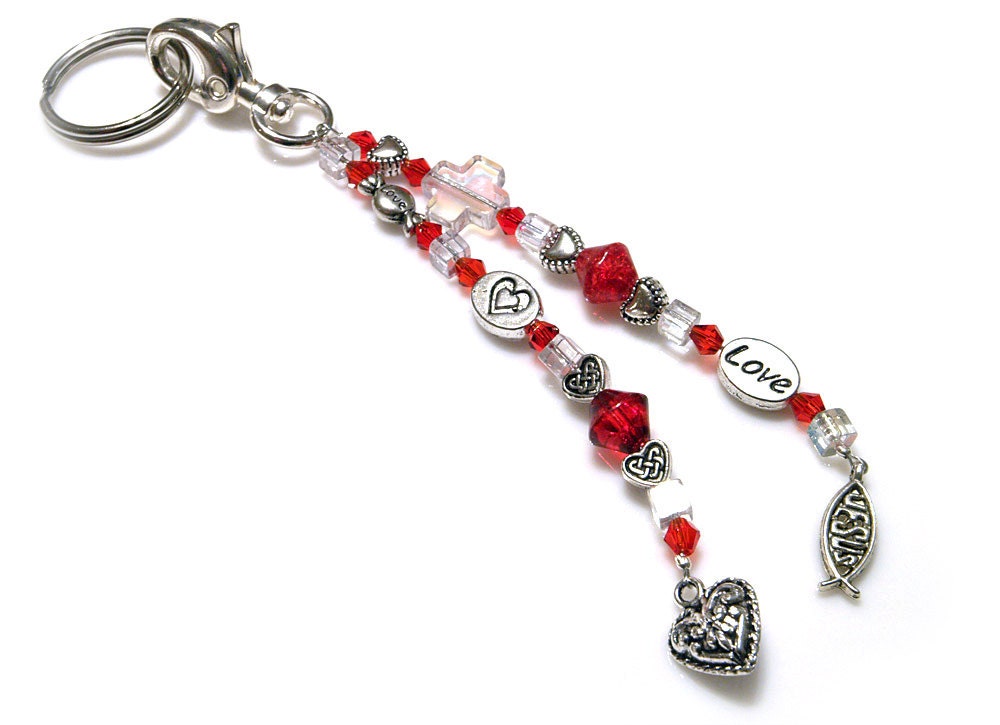 No Greater Love Double Strand Keychain