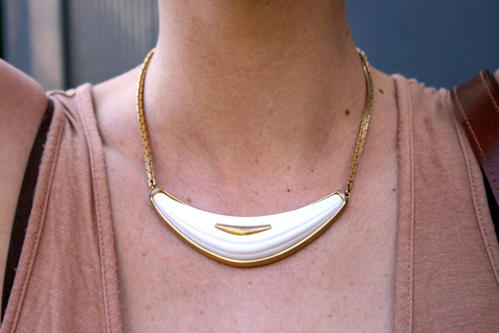 Vintage Ivory and Gold  Monet Necklace