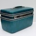 Vintage Metallic TEAL Blue Samsonite Train Case with KEY