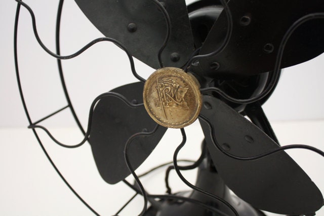 Reserved for George Vintage 1940s Robbins & Myers INDUSTRIAL Oscillating Table Fan