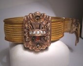 Antique Victorian Slide Bracelet Pearl Gold Vintage