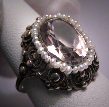 Antique Citrine Ring Victorian AustroHungarian Wedding