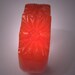 Vintage Carved Bakelite Bracelet Clamper Art Deco Floral Red-Orange