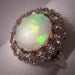 Antique Vintage Opal Diamond Ring Art Deco White Gold Wedding