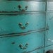 French Provincial Buffet in an Antiqued Teal Green Finish