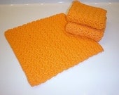Crochet Cotton Wash Cloths Set of 3