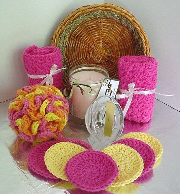 Crochet Spa and Soy Candle Basket