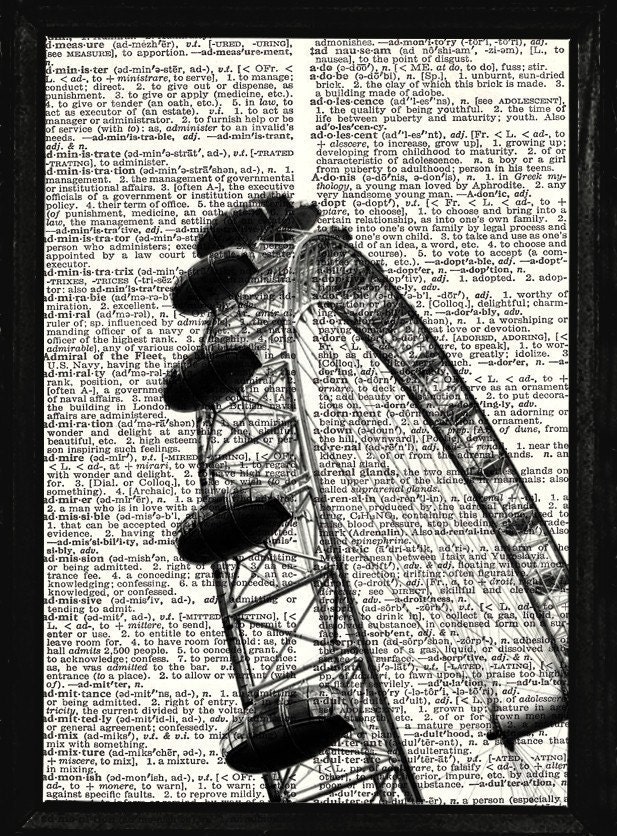 London Eye (pt 2), Dictionary Page Art Print