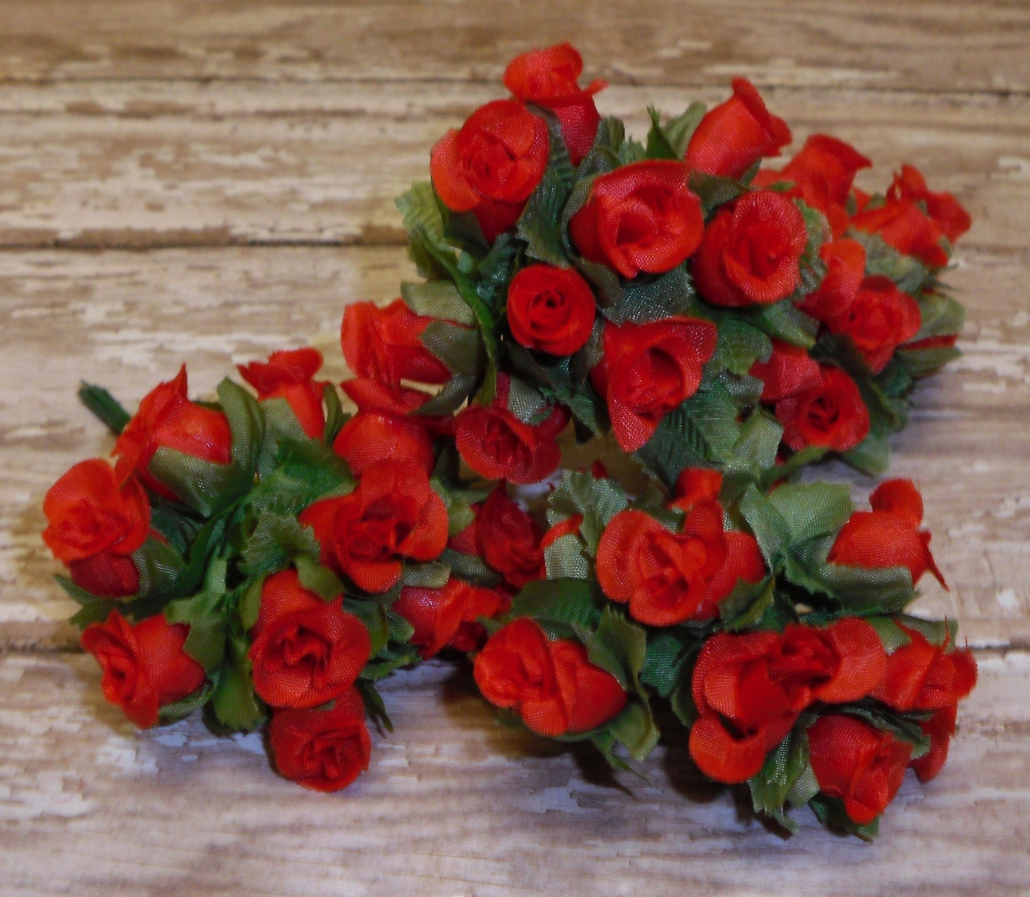 Artificial Flowers - 144 Red Poly Dry Rose Bud Flowers - Wedding Decorations, Party Favors, Gift Toppers