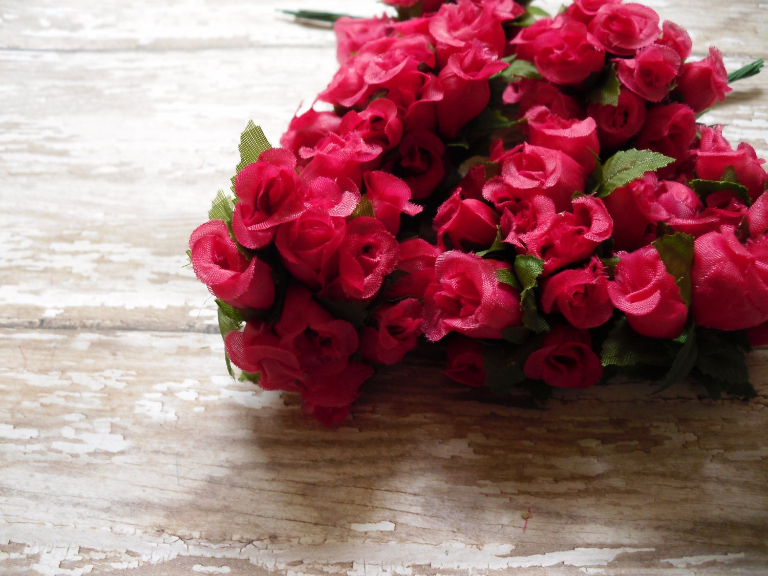 Artificial Flowers - 144 Fuchsia Poly Dry Rose Bud Flowers - Wedding Decorations, Party Favors, Gift Toppers