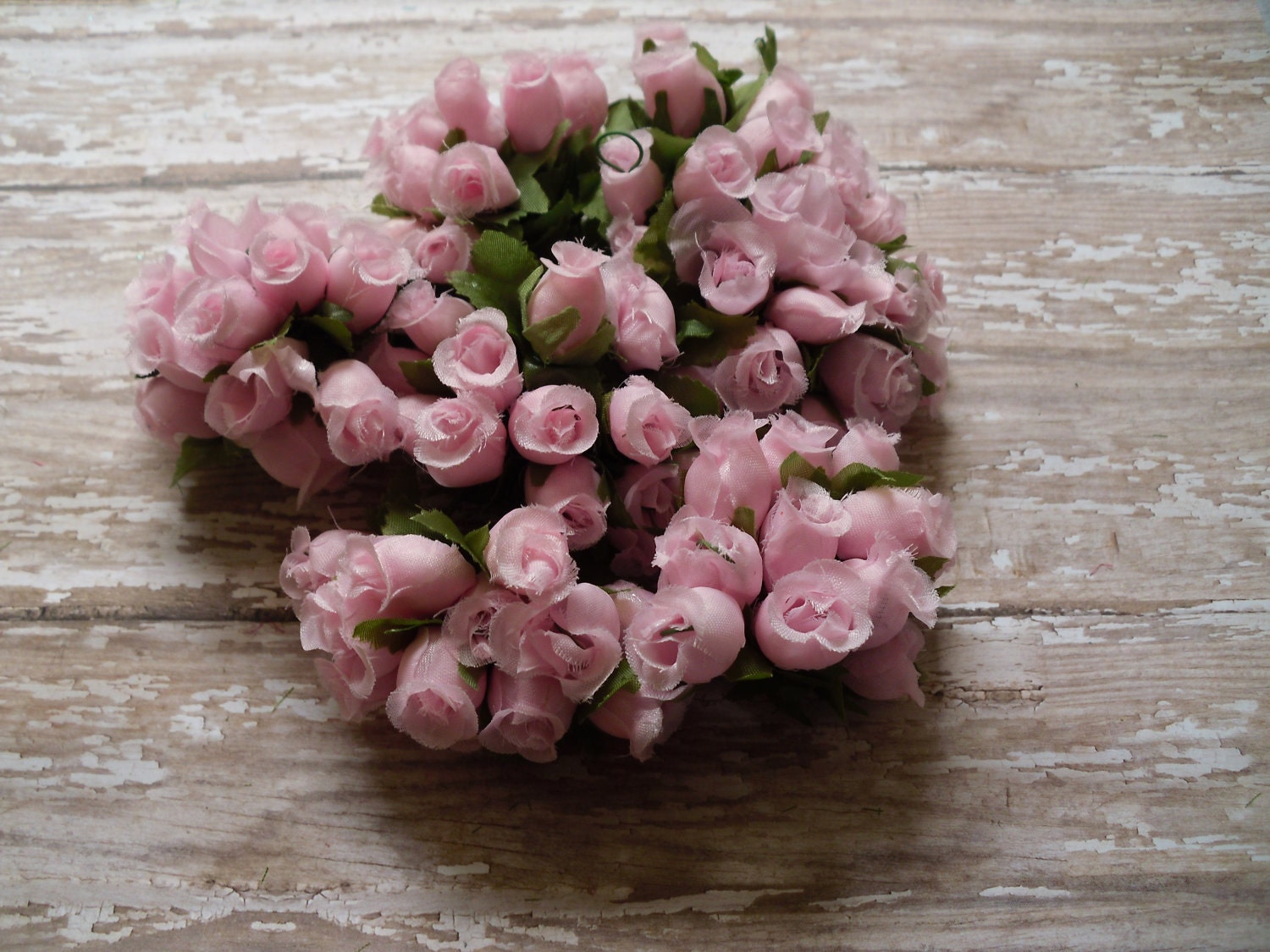 Artificial Flowers - 144 Pink Poly Dry Rose Bud Flowers - Wedding Decorations, Party Favors, Gift Toppers
